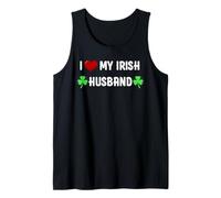 I Love My Irish Husband Lucky St Patricks Day Family Clover Tank Top