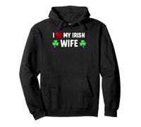 I Love My Irish Wife Lucky St Patricks Day Family Shamrock Pullover Hoodie