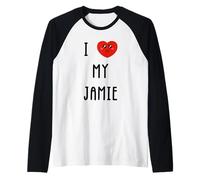 I Love My Jamie Name Funny Raglan Baseball Tee