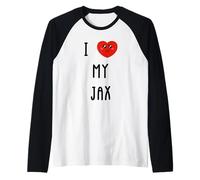 I Love My Jax Name Funny Raglan Baseball Tee