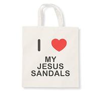 I Love My Jesus Sandals - Natural Cotton Tote Bag