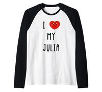 I Love My Julia Name Raglan Baseball Tee