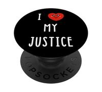 I Love My Justice Name Funny PopSockets Adhesive PopGrip