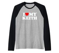 I Love My Keith Raglan Baseball Tee