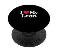 I Love My Leon Heart Leon Love Leon PopSockets Adhesive PopGrip