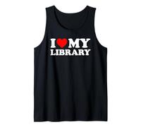 I Love My Library - Red Heart Tank Top