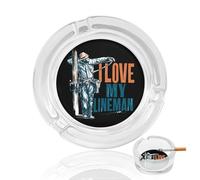 I Love My Lineman Ashtrays for Cigarettes Portable Decorative Ashtray for Home Office