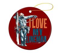 I Love My Lineman Christmas Hanging Ornaments 4 Pcs