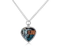 I Love My Lineman Pet Ash Necklace Keepsake Memorial Heart Pendant Jewelry