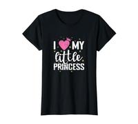 I Love My Little Princess Daughter Value Graphic T-Shirt, Women, Black, S