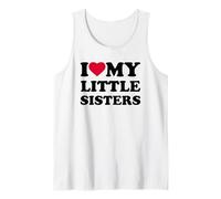 I Love My Little Sisters Heart Funny Family Tank Top