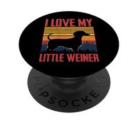 I Love My Little Weiner Funny Pun Dachshund Dog Lover PopSockets Adhesive PopGrip