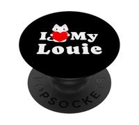 I Love My Louie Cat Owner Pet Kitten Lover PopSockets Adhesive PopGrip