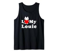 I Love My Louie Cat Owner Pet Kitten Lover Tank Top