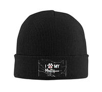 I Love My Maltipoo Women Men Beanie Hat Stretchable Chemo Hat Lightweight Plain Knit Hats Watch Cap for Outdoor Sports Cycling