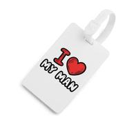 I Love My Man Luggage Tag for Suitcase Cute ID Tags Travel Baggage Identifier Labels White-Style