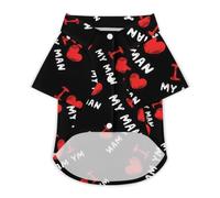I LOVE MY MAN Soft Pet Button Shirt Summer Dog Clothes | Printed Puppy Outfit,Hawaii Pet Clothes,Short Sleeve Beach T-Shirt for Cat Dog