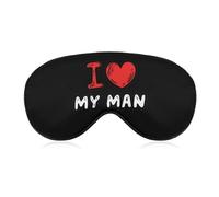 I Love My Man Soft Sleep Mask Funny Eye Shade Blindfold Eyemask for Travel Sleeping
