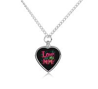 I Love My Mimi Heart Urn Necklace for Ashes Memorial Keepsake Jewelry Pendant Silver Chain