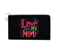 I Love My Mimi Portable Canvas Coin Purse Fashion Pencil Case Travel Makeup Bag