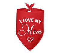 I Love My Mom Dog Bandana Dog Birthday Pet Triangle Scarf Accessories Gender Reveal Baby Announcement Photo Props for Small Medium Large Dogs Cats