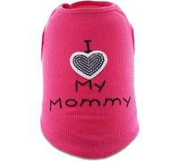 I Love My Mom Mommy Dad Daddy Dog T Shirts for Small Puppy Dogs