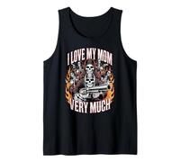 I Love My Mom Very Much Biker Skull Skeleton Motorcyclist Tank Top