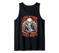 I Love My Mom Very Much Biker Skull Skeleton Motorcyclist Tank Top