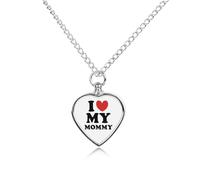 I Love My Mommy Custom Urn Necklace for Ashes Heart Keepsake Pendant Jewelry Memorial Cremation