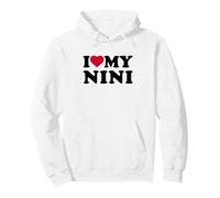 I Love My Nini Heart Grandma Family Pullover Hoodie