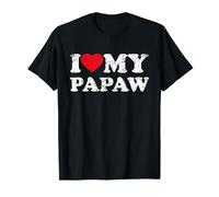 I Love My Papaw Funny Heart Slogan T-Shirt