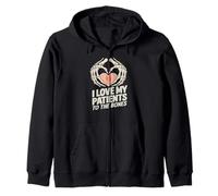 I Love My Patients To The Bones - Chiropractor Chiropractic Zip Hoodie