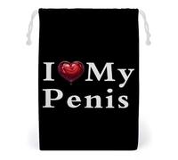 I Love My Penis Drawstring Bags Portable Makeup Pouch Gift Bag Storage Organiser