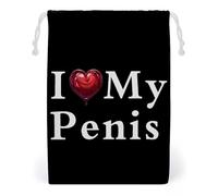 I Love My Penis Drawstring Bags Portable Makeup Pouch Gift Bag Storage Organiser