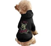 I Love My Pitbull Dog Clothes Short Sleeve Pet Hoodie Cute Cat Costume Jacket Tee for Small Dogs XS