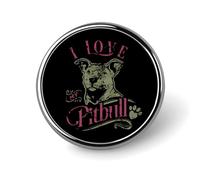 I Love My Pitbull Round Lapel Pin Brooches Badge Holder for Clothes Bags Backpack Hats