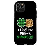 I Love My Pre-K Shamrocks Leopard Plaid St Patricks Day Case for iPhone 11 Pro