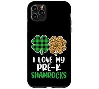 I Love My Pre-K Shamrocks Leopard Plaid St Patricks Day Case for iPhone 11 Pro Max