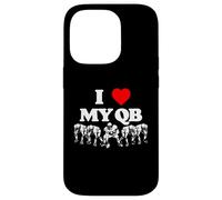 I Love My Quarterback QB Funny Offensive Line Football OL Case for iPhone 14 Pro