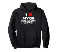I Love My Quarterback QB Funny Offensive Line Football OL Pullover Hoodie
