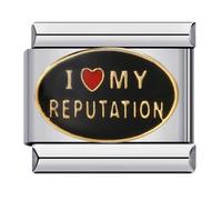 I Love My Reputation Cheeky Sister Mum Daughter Heart Silver Italian 9mm Link Stainless Steel Bracelet Charm Compatible With Nomination