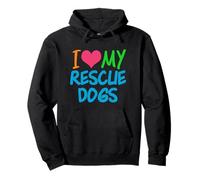 I Love My Rescue Dogs Pullover Hoodie