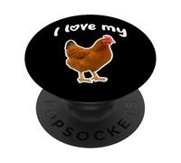I Love My Rhode Island Red Chicken PopSockets Adhesive PopGrip