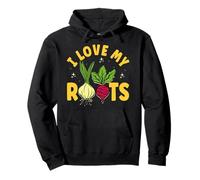 I Love My Roots Vegan Vegetable Gardeners Root Crop Veganism Pullover Hoodie