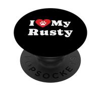 I Love My Rusty Dog Owner Pet Dog Lover PopSockets Adhesive PopGrip