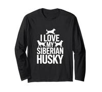 I Love My Siberian Husky Pet Lover Long Sleeve T-Shirt