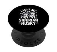 I Love My Siberian Husky PopSockets Adhesive PopGrip