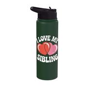 I Love My Sibling Heartfelt Statement Stainless Steel Insulated Water Bottle