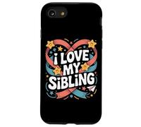 I Love My Sibling Stars Hearts Ribbon Case for iPhone SE (2020) / 7 / 8