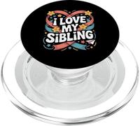 I Love My Sibling Stars Hearts Ribbon PopSockets PopGrip for MagSafe